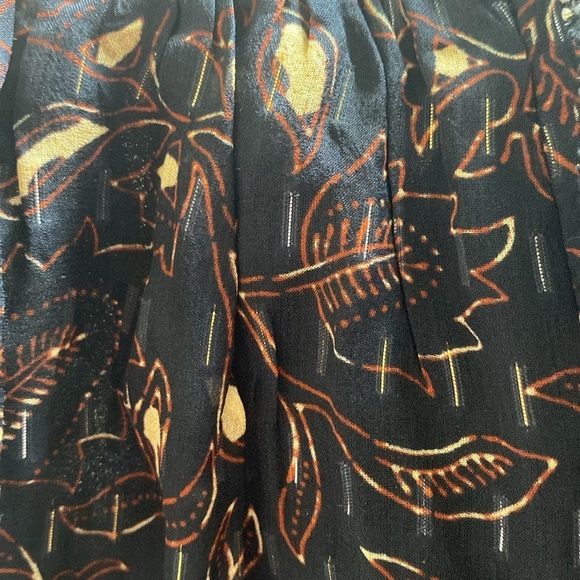 Ulla Johnson Zea Skirt in Jet Floral Vine Metallic Mini Skirt Ruffle Size 2 - Picture 13 of 14